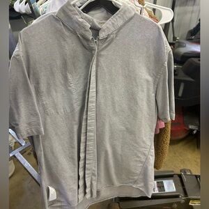 Gray Short Sleeve Button Down